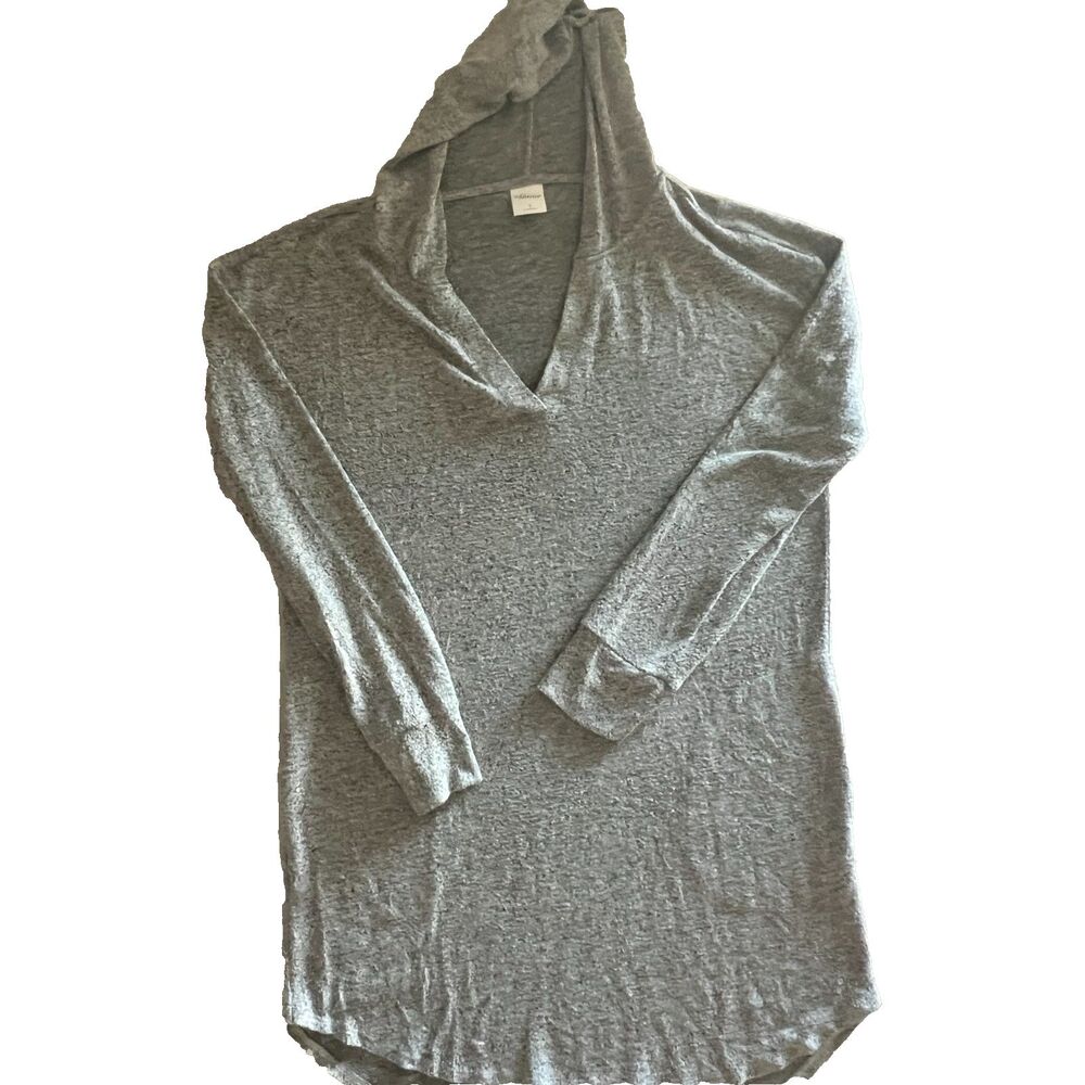 Soma Sleep shirt L Gray Hooded Pockets